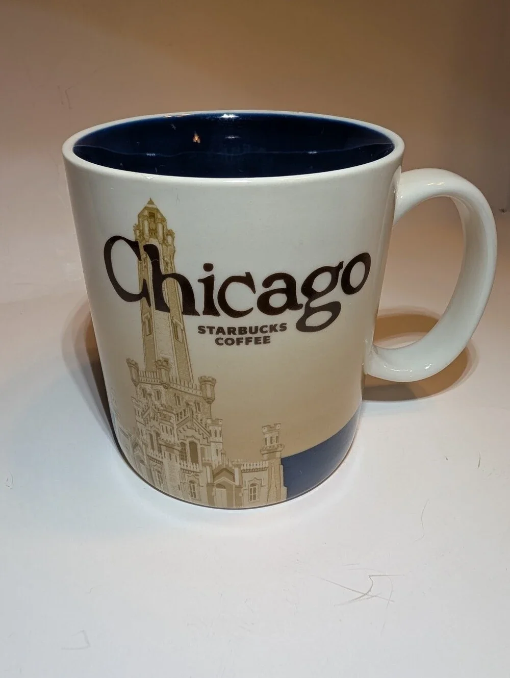 Starbucks Chicago Ceramic Mug – Navy and Cream City Design
